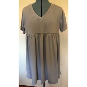 Wild Fable Sweatshirt Dress Womens Size S Short Sleeve Babydoll Indigo Blue